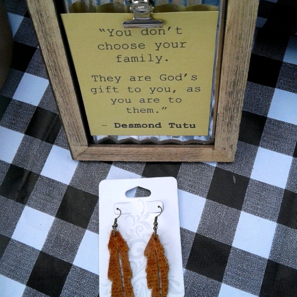 Handmade Genuine Leather Feather Earrings